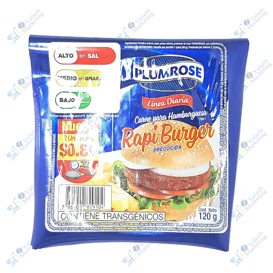 Plumrose Rapi Burguer Hamburguesa de Carne Pack x 2 U 120 g
