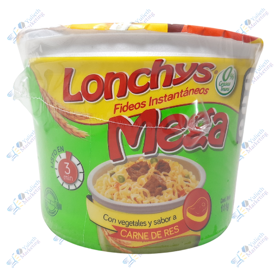 Mega Lonchys Fideo Instantáneo Carne 107 g