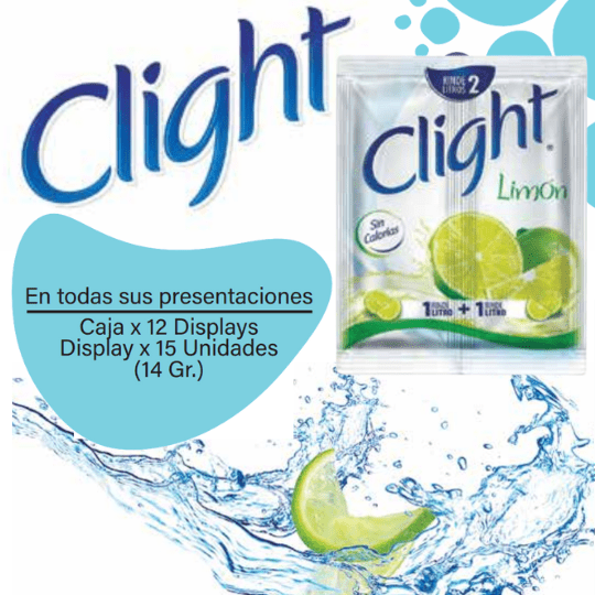 Clight Jugo en polvo Sin Calorías Limón BI Caja EC 12x15x14g SM 1 Clight Jugo en polvo Sin Calorías Limón BI Caja EC 12x15x14g SM