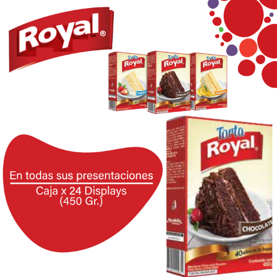 Royal Mezcla en Polvo Para Torta Chocolate BX CAJA 24X450 gr 1 Royal Mezcla en Polvo Para Torta Chocolate BX CAJA 24X450 gr