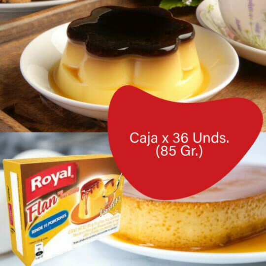 Royal Flan en Polvo Vainilla con Caramelo EC Caja 36x85g 1 Royal Flan en Polvo Vainilla con Caramelo EC Caja 36x85g