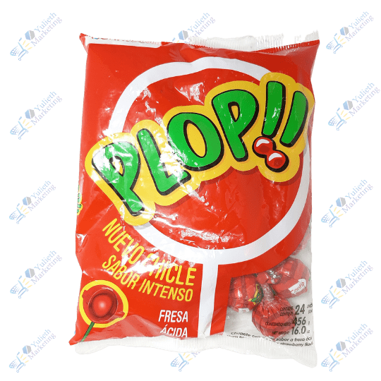 Confiteca Plop Chupetes Saborizados Fresa Acida Packx24u 480 g