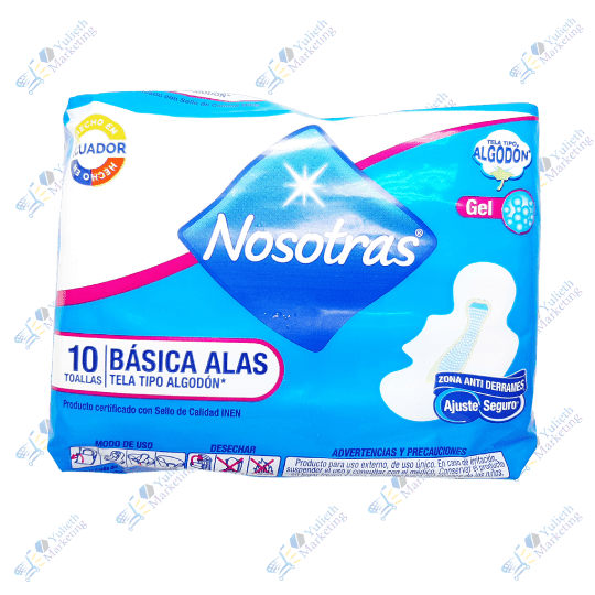 Nosotras Toallas Higiénicas Básica Alas Algodón Packx10u