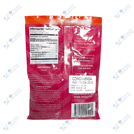 Condimensa Pasas Naturales 100 g 2 Condimensa Pasas Naturales 100 gr