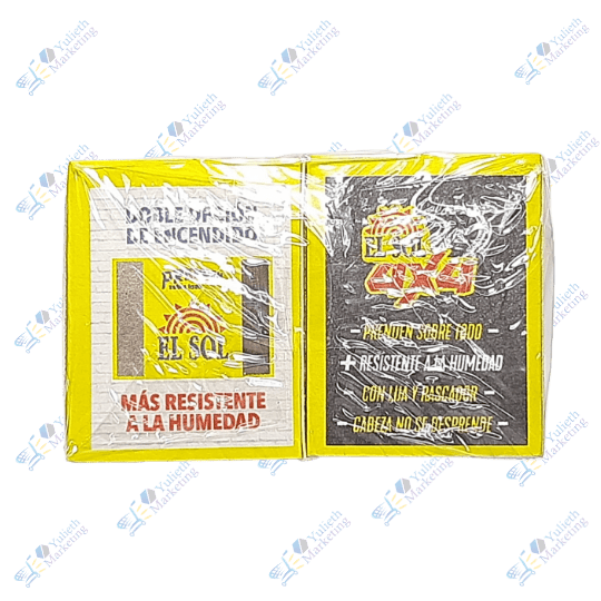 El Sol Fósforos de Madera Encendedor Integral Pack x 20 u