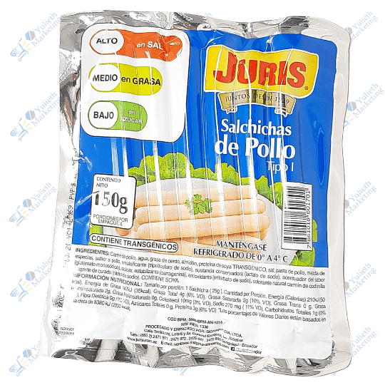 Juris Salchicha de Pollo Tipo I Packx6u 150g
