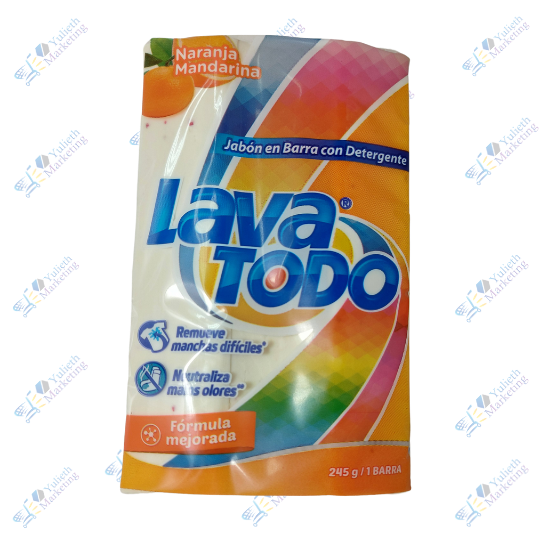 Lava Todo Naranja Mandarina Jabón en Barra Multiusos 245 g 1 Lava Todo Naranja Mandarina Jabón en Barra Multiusos 245 g