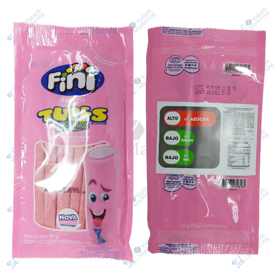 Fini Gomitas Saborizadas Regaliz Tubes Azedinhos Tutti Frutti 80 g