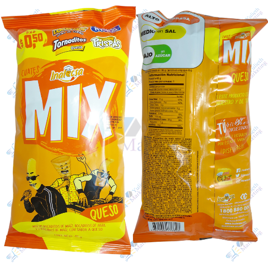 Inalecsa Snacks Bocaditos de Maíz Mix Queso 45 g