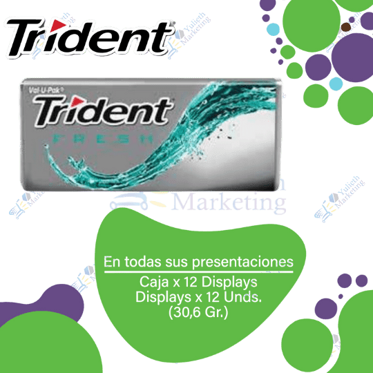 Trident Fresh Herbal Evup Chicle Sin Azúcar 18s Caja Cam12x12x30.6g