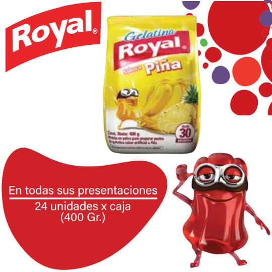 Royal Gelatina en Polvo Piña Caja 24x400g