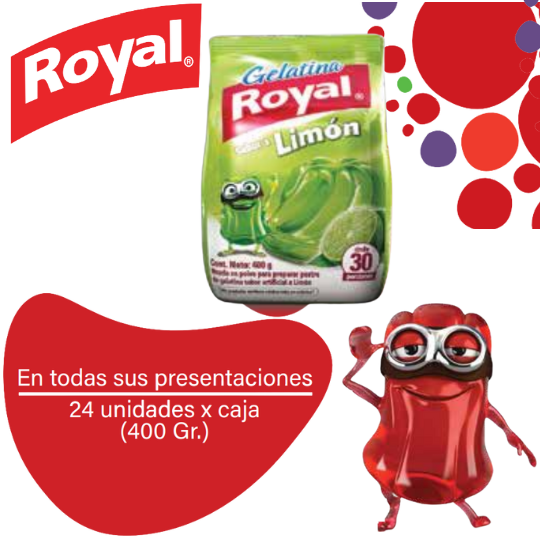 Royal Gelatina en Polvo Limón Caja 24x400g