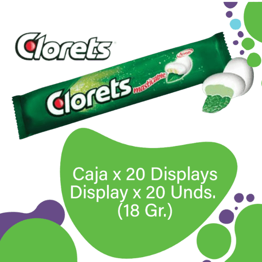 Adams Clorets Caramelo Masticable Menta Caja EC 20x20x16.8 g