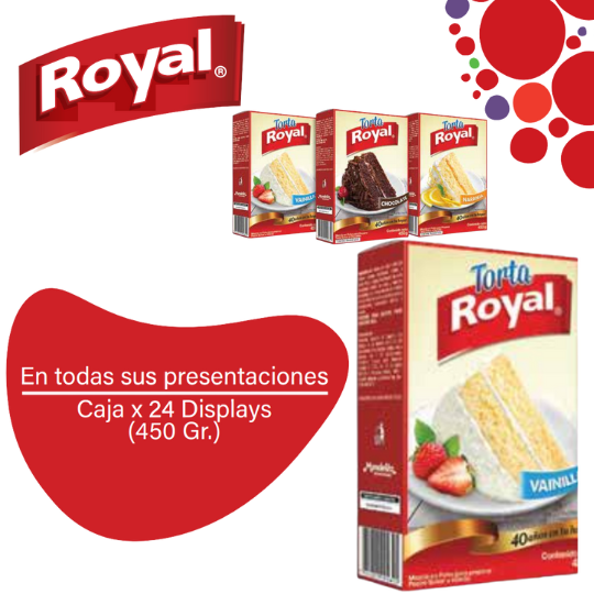 Royal Mezcla en Polvo Para Torta Vainilla BX CAJA 24X450 gr