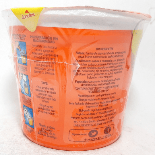 Lonchys Fideo Instantáneo Camarón 64 g 3 Lonchys Fideo Instantáneo Camarón 64 g