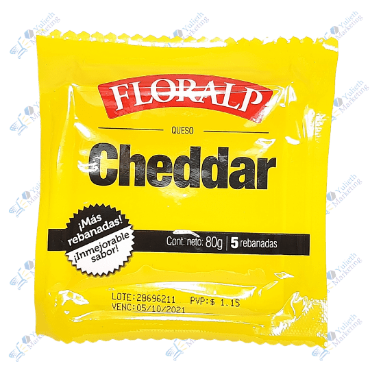 Floralp Queso en Rebanadas Cheddar Packx5u 80 gr