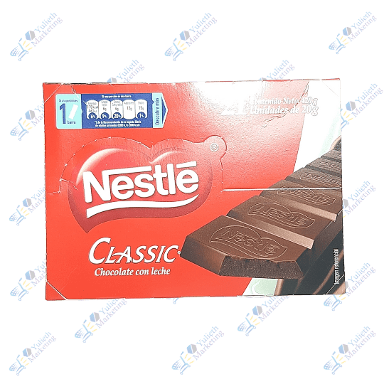 Nestle Clasic Chocolate en Barra con Leche 20 gr display x 21 u 1 Nestle Clasic Chocolate Barra Leche 20 gr display x 21 u