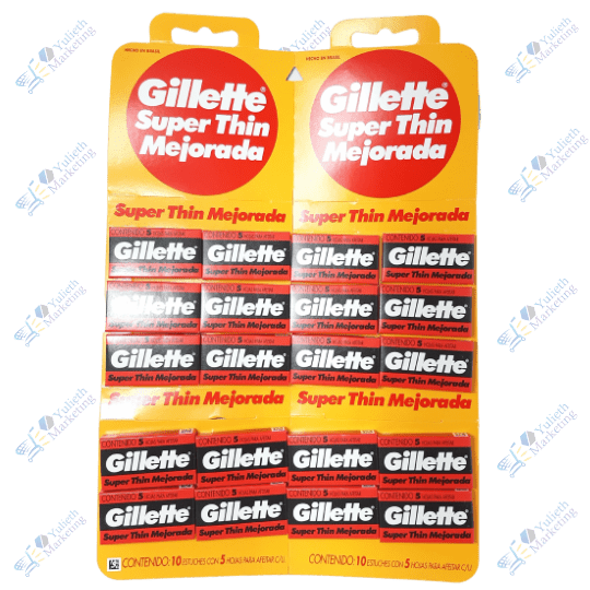 Gillette Hojas para Afeitar Super Thin Mejorada Kit x 20 Pack x 5 u 1 Gillette Hojas para Afeitar Super Thin Mejorada Kit x 20 Pack x 5 u