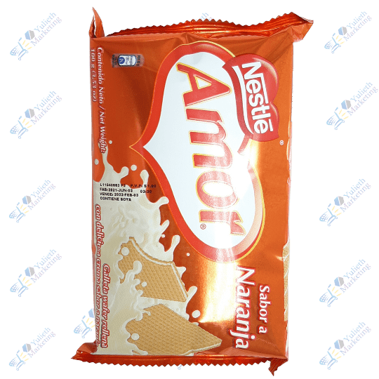 Nestlé Amor Wafer Galleta de Naranja 100 gr 1 Nestlé Amor Wafer Galleta de Naranja 100 gr