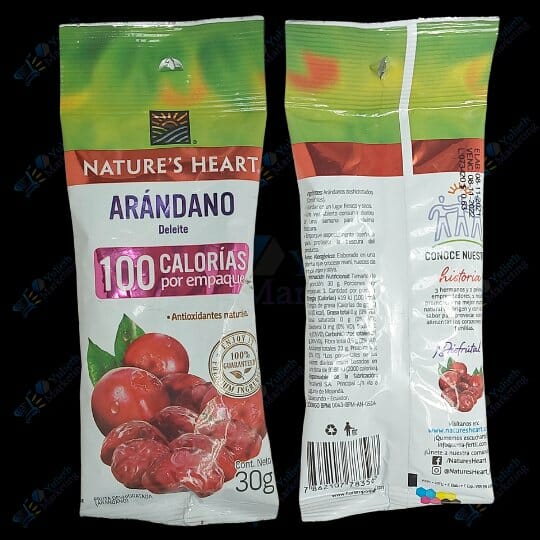 Nature's Heart Frutos Secos Arandano 100 Calorias Antioxidante 30 g