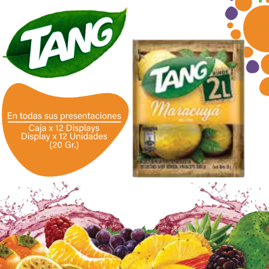 Tang Jugo en polvo de Maracuyá EC12x12x20g 1 Tang Jugo en polvo de Maracuyá EC12x12x20g