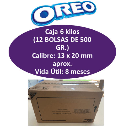 Oreo Trozos de Galleta de Chocolate Medianos Caja EC Crumbs 12x500g SM 3 Oreo Trozos de Galleta de Chocolate Medianos Caja EC Crumbs 12x500g SM