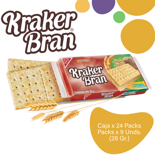 Nabisco Kraker Bran Galletas Integrales Caja EC 24X9X28g