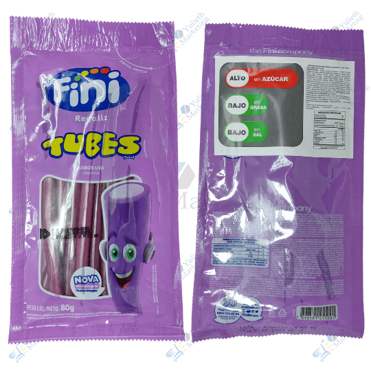 Fini Gomitas Saborizadas Regaliz Tubes Uva 80 g