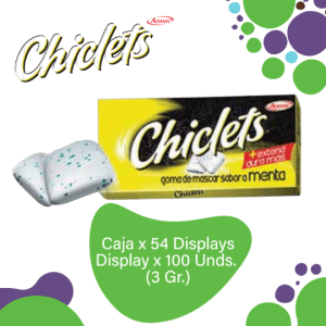Adams Chiclets Saborizados Menta 100s Caja EC 54x100x2.8g