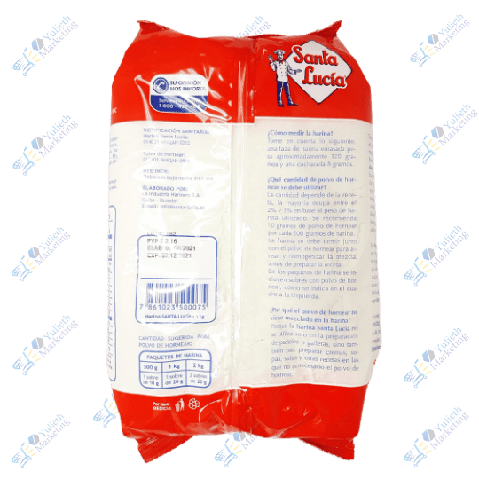 Santa Lucía Harina de Trigo con Polvo de Hornear 1 kg 2 Santa Lucia Harina de Trigo con Polvo de Hornear 1 kg