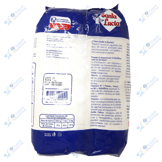 Santa Lucía Harina de Trigo Sin Polvo de Hornear 1Kg 2 Santa Lucia Harina de Trigo Sin Polvo de Hornear 1Kg
