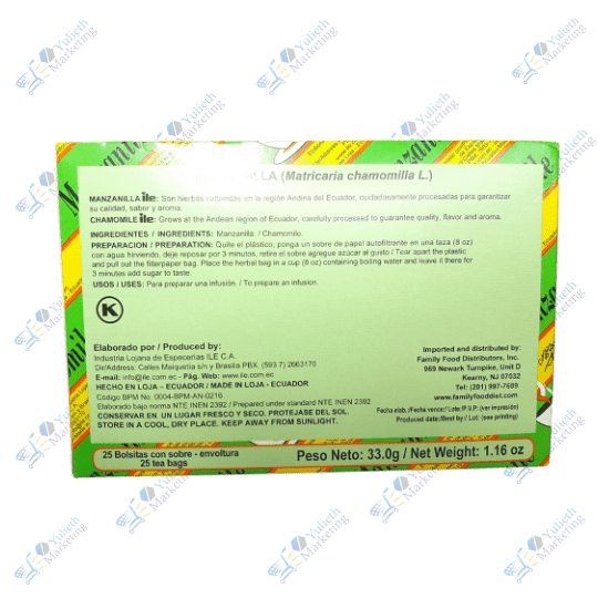 Ile Té Hierbas Aromáticas Manzanilla Pack x 25 u 37,5 g 4 Ile Te Hierbas Aromáticas Manzanilla Pack 25u 37.5 gr