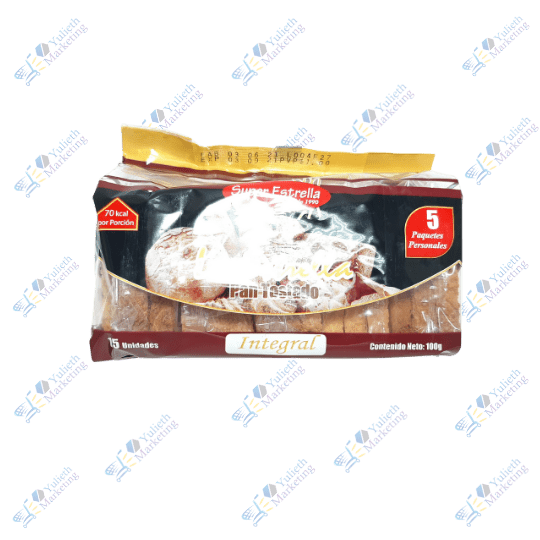 Super Estrella Pan Tostado Integral Packx15u 100g