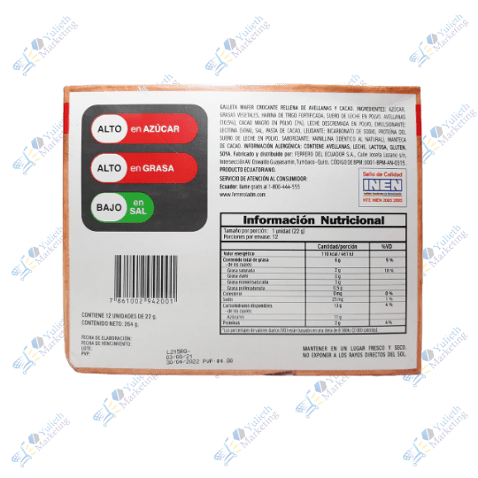 Ferrero Hanuta Galleta de Chocolate Wáfer Avellana y Cacao x22g Kitx12u 264g 2 Ferrero Hanuta Galleta de Chocolate Wáfer Avellana y Cacao x22g Kitx12u 264g