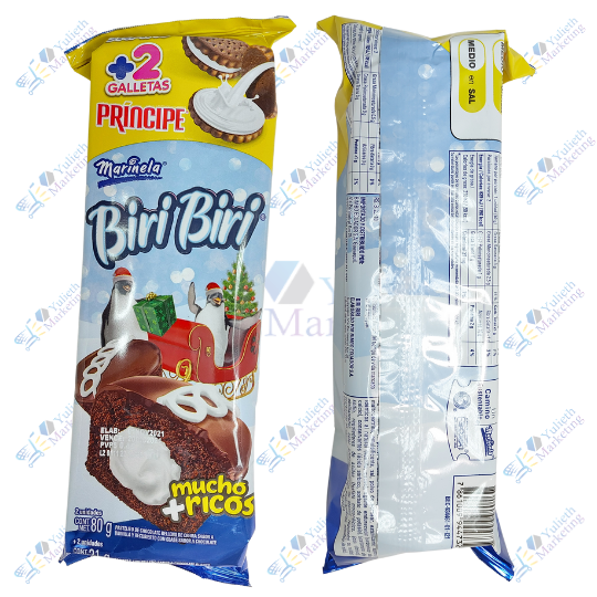 Marinela Biri Biri Pancakes Chocolate 80 g mas 2 Galletas Príncipe con Vainilla 21 g
