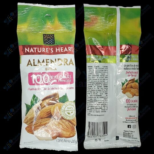 Nature's Heart Frutos Secos Almendra Entera 100 Calorias 20 g