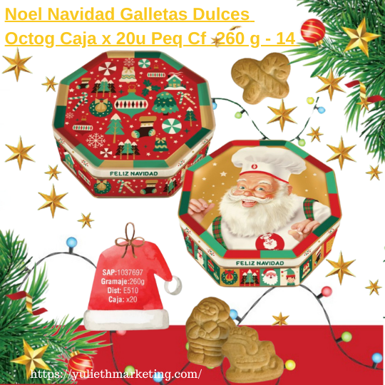 Noel Navidad Galletas Dulces Octog Caja x 20u Peq Cf 260 g-14