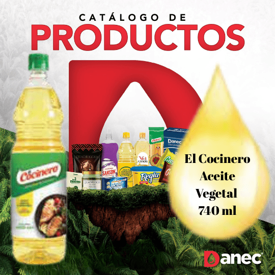 Danec El Cocinero Aceite Vegetal Comestible Cero Colesterol y Grasas Trans 740 ml