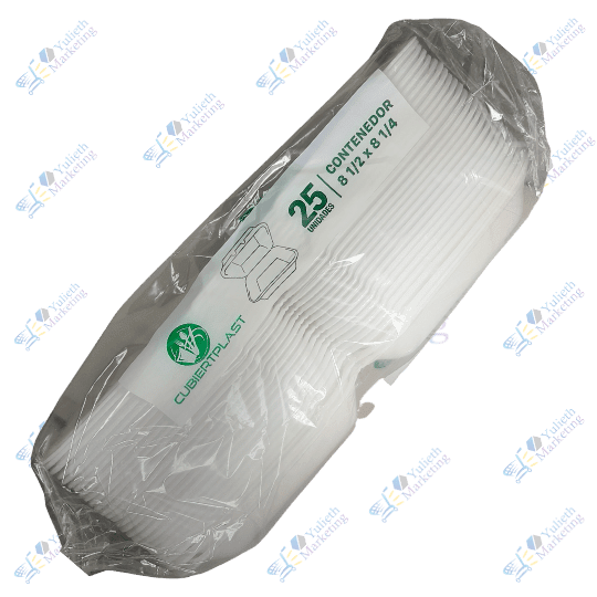 Cubiertplast Contenedor Plástico para Comida 81/2 x 81/4 Kit x 25 u 2 Cubiertplast Contenedor Plástico para Comida 81/2 x 81/4 Kit x 25 un