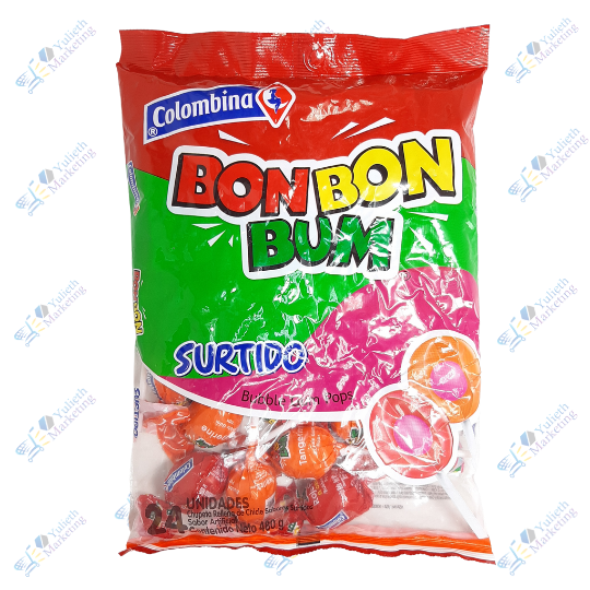 Colombina Bon Bon Bum Chupetes Saborizados Surtido Packx24u 480 g
