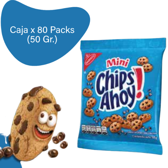 Mini Chips Ahoy Galletas Chispas de Chocolate Caja EC 80X50 g