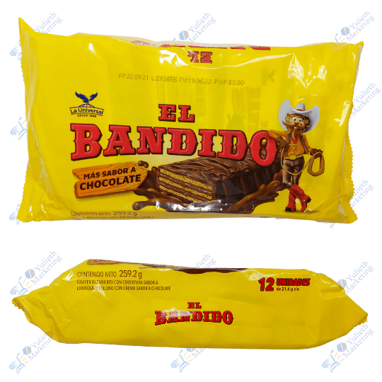 La Universal El Bandido Galletas Dulces Wafer de Chocolate 21,6 g Kitx12u 259,2 g 1 La Universal El Bandido Galletas Dulces Wafer de Chocolate 21,6 g Kitx12u 259,2 g