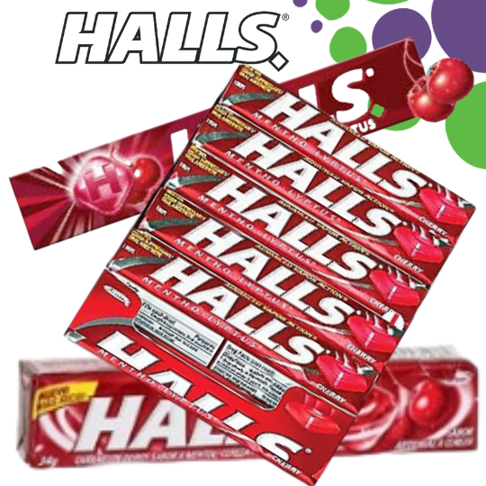 Adams Halls Caramelo Duro Cherry Lyptus Display x12u Packx9u 25.2 gr