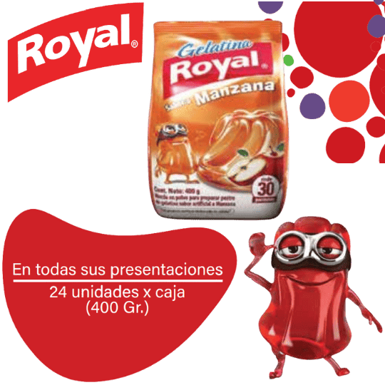 Royal Gelatina en Polvo Manzana Caja 24x400g