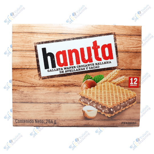 Ferrero Hanuta Galleta de Chocolate Wáfer Avellana y Cacao x22g Kitx12u 264g