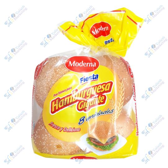 Moderna Pan de Hamburguesa Gigante Packx8u 560g