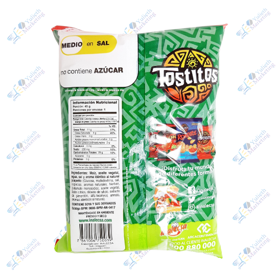 Inalecsa Tostitos Jalapeños Snack Bocaditos de Maíz Picantes 45 g 2 Inalecsa Tostitos Jalapeños Snack Bocaditos de Maíz Picantes 45 g