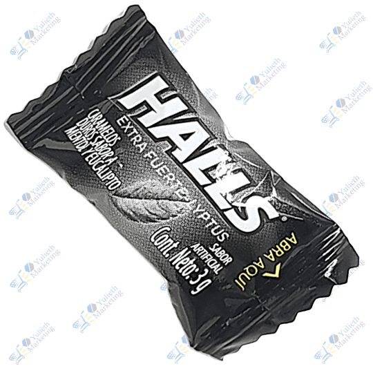 Halls Caramelo Duro Extra Fuerte Mentol y Eucalipto xu 3 gr