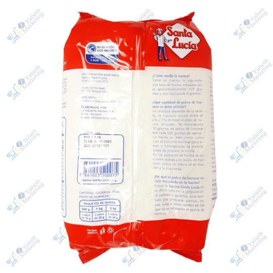Santa Lucía Harina de Trigo con Polvo de Hornear 1 kg 2 Santa Lucia Harina de Trigo con Polvo de Hornear 1 kg