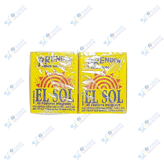 El Sol Fósforos de Madera Encendedor Integral Pack x 20 u 3 El Sol Fósforos Integral Pack x 20 u